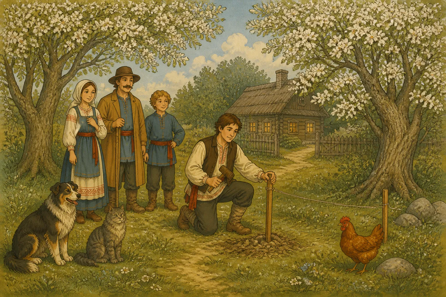 Illustration for "The Fairies' Dancing-Place": build half-way between the two White-thorns above the boreen