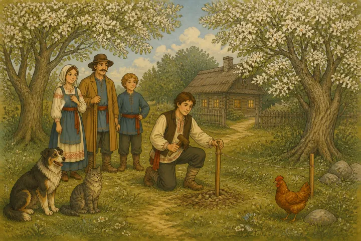 Illustration for "The Fairies' Dancing-Place": build half-way between the two White-thorns above the boreen