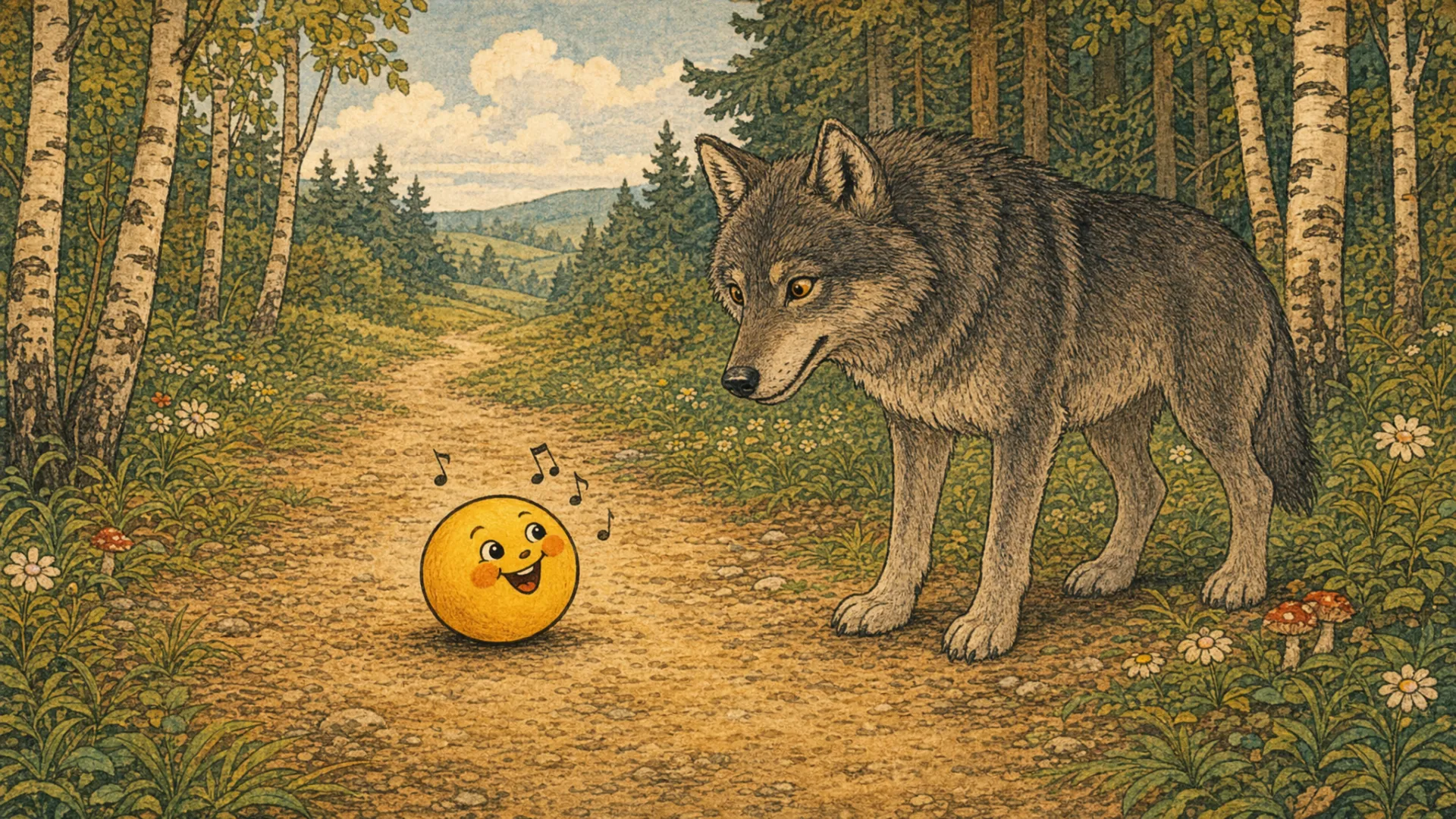 Illustration for "The Little Round Bun": 86.760-92.063