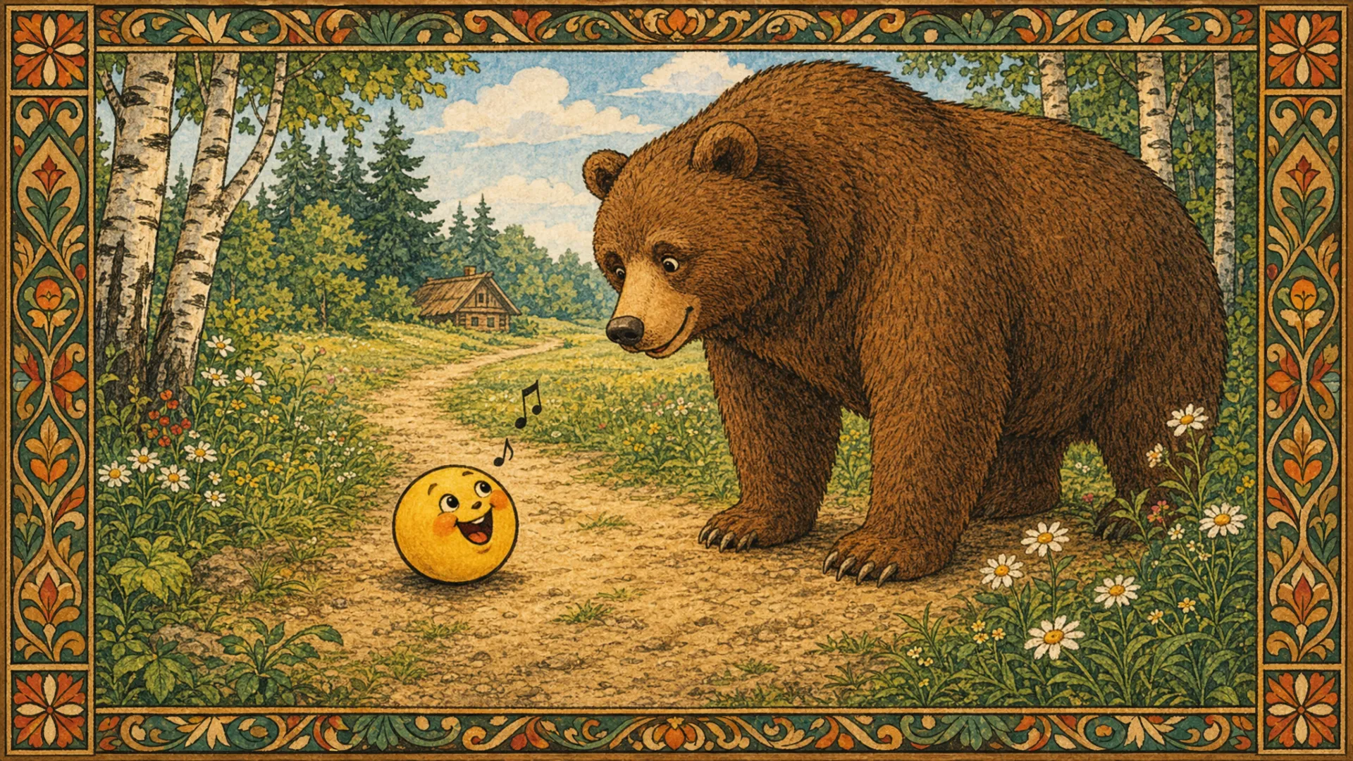 Illustration for "The Little Round Bun": 126.020-131.227